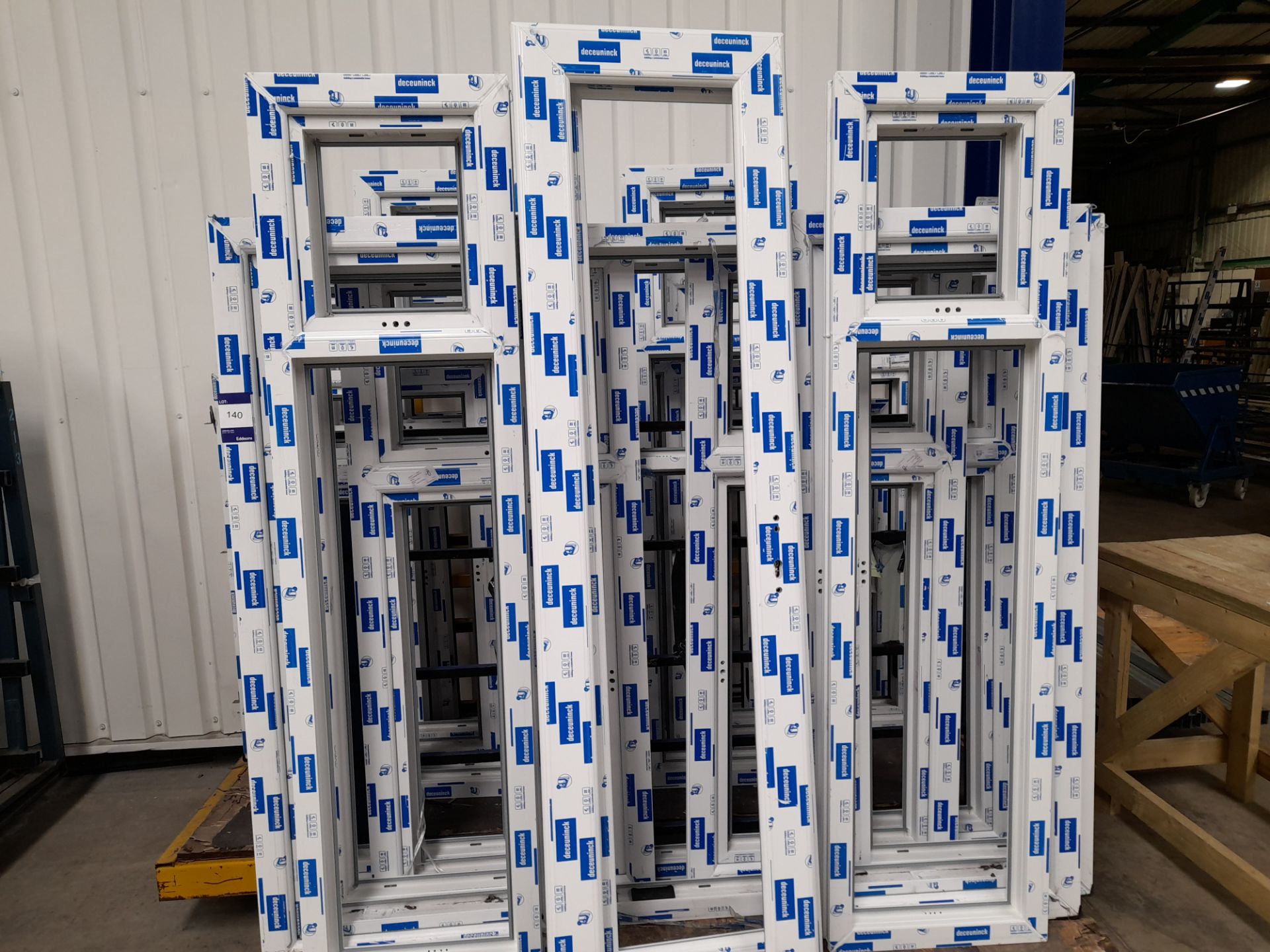 2 x Sheet stock racks with fork truck mounting, and contents to include various unglazed uPVC - Image 2 of 3
