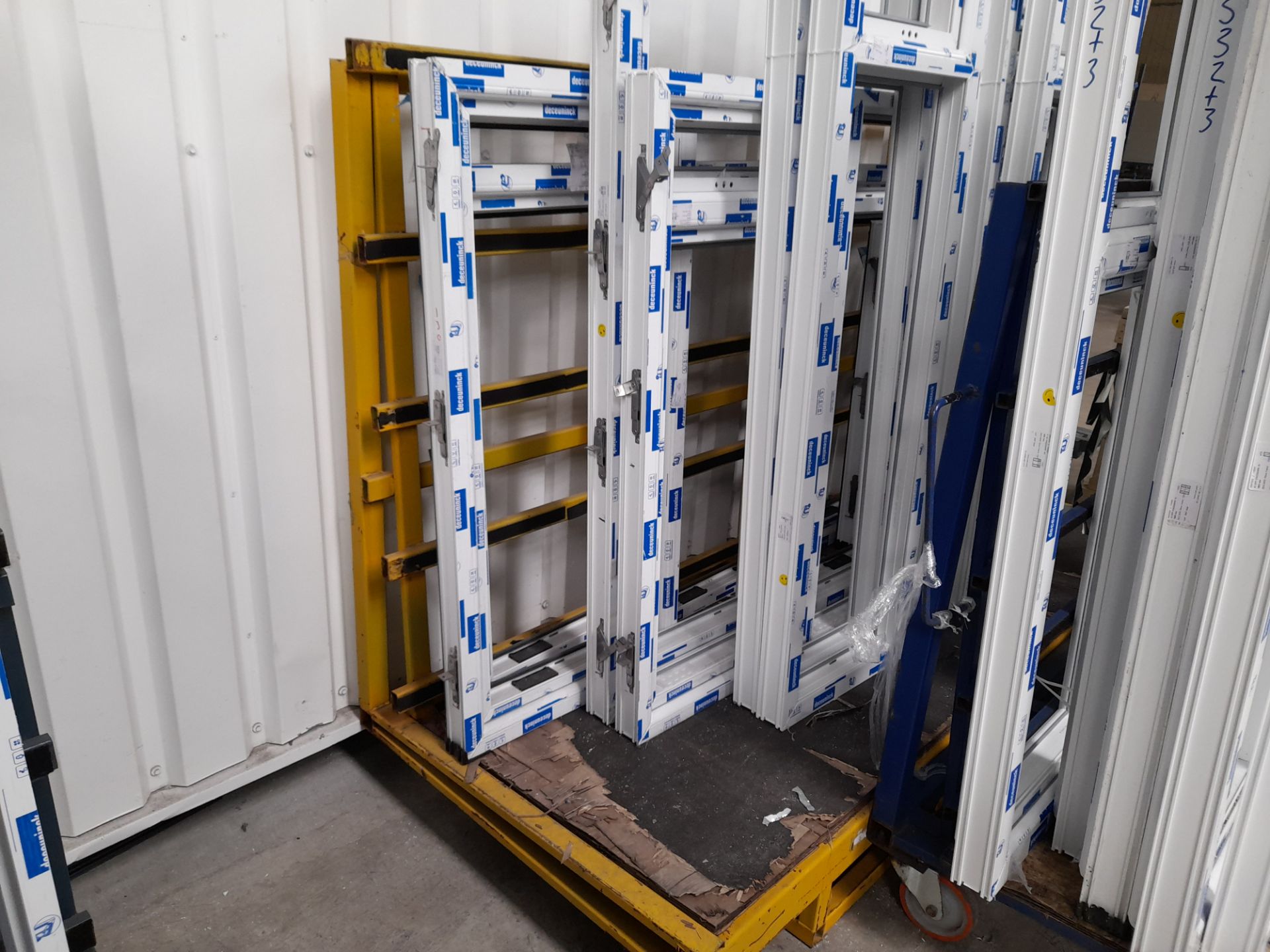 2 x Sheet stock racks with fork truck mounting, and contents to include various unglazed uPVC - Image 3 of 3