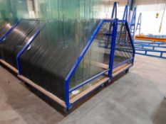 2 x Mobile glass sheet stock trolleys, with contents (Buyer must removal all)