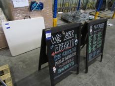 2 x Advertising / blackboard ‘A’ frames with Lifetime folding table (Location – Gateshead)