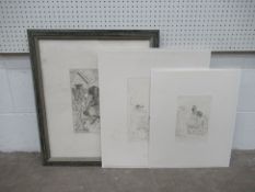 3x Peter Howson Etchings and Aquatints