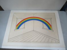 Rainbow Through Windows' by Patrick Hughes in the Etching and Aquatint Medium - 87x61cm