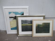 3x Framed Artworks in Various Mediums