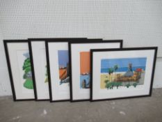 5x Paul Hogarth Lithographs - sizes vary