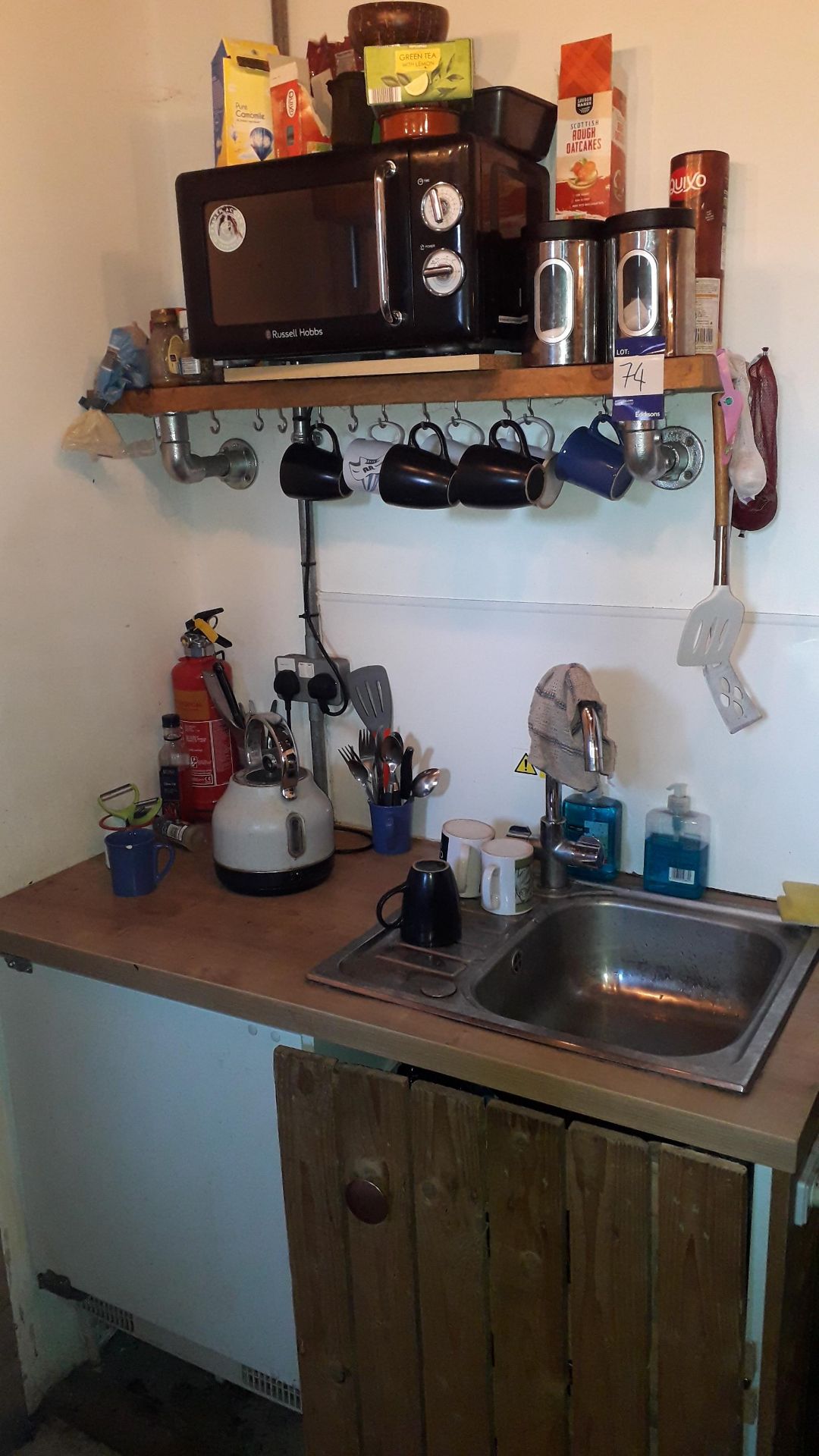 Kitchen Sundries to include kettle, microwave, toaster, crockery & cookware (Fridge excluded)