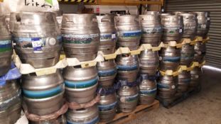 Approx. 110 x 9 Gallon Stainless Steel Beer Kegs and Quantity of Keg Pallets
