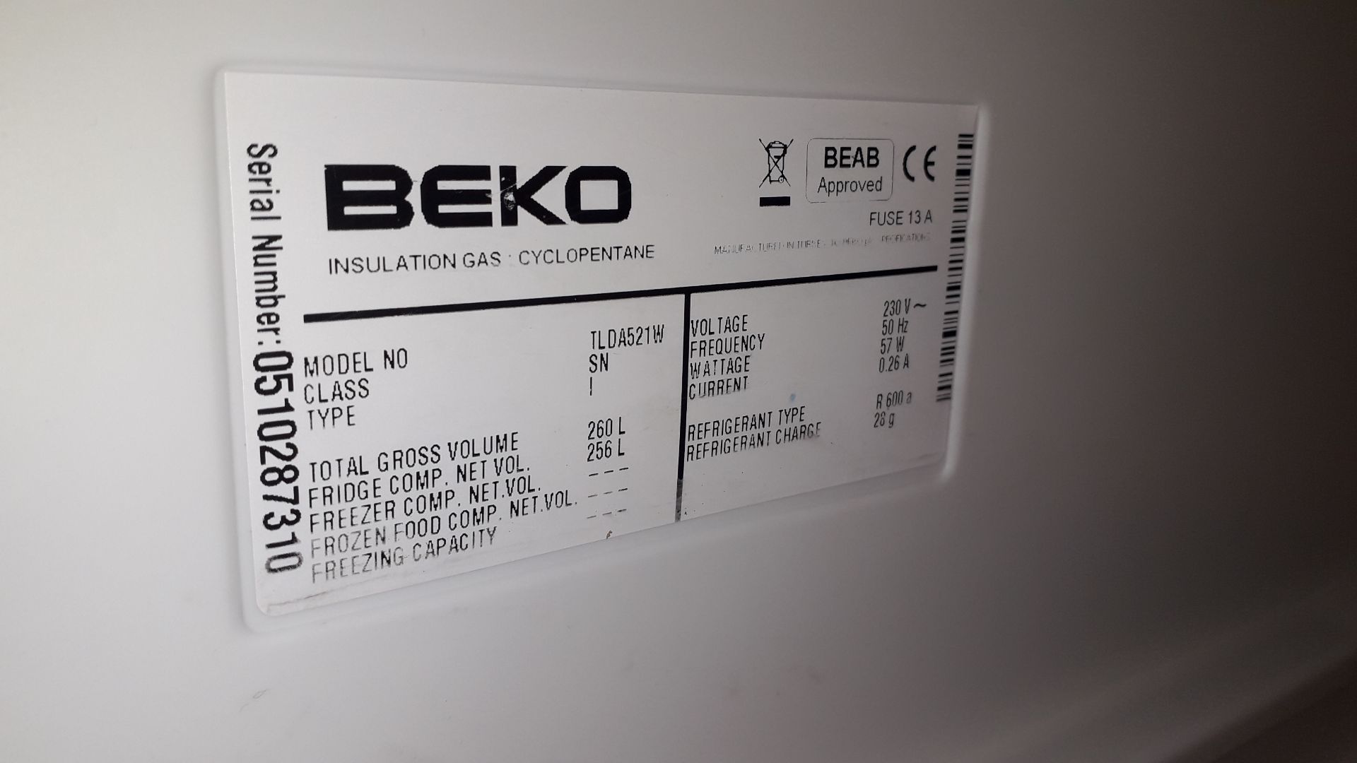 3 x Various Domestic Refrigerator comprising of Hotpoint FF187E Fridge Freezer, Beko TLDA521W - Image 6 of 8