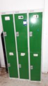 3 Bays Upright 2 Door Key Operated Lockers, 1800x300x400 and Contents of Various Fittings,
