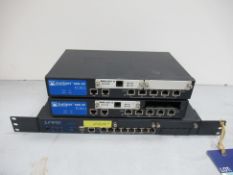 2x Juniper SSG 20 Ethernet Switches and 1x Juniper SRX220 Ethernet Switch