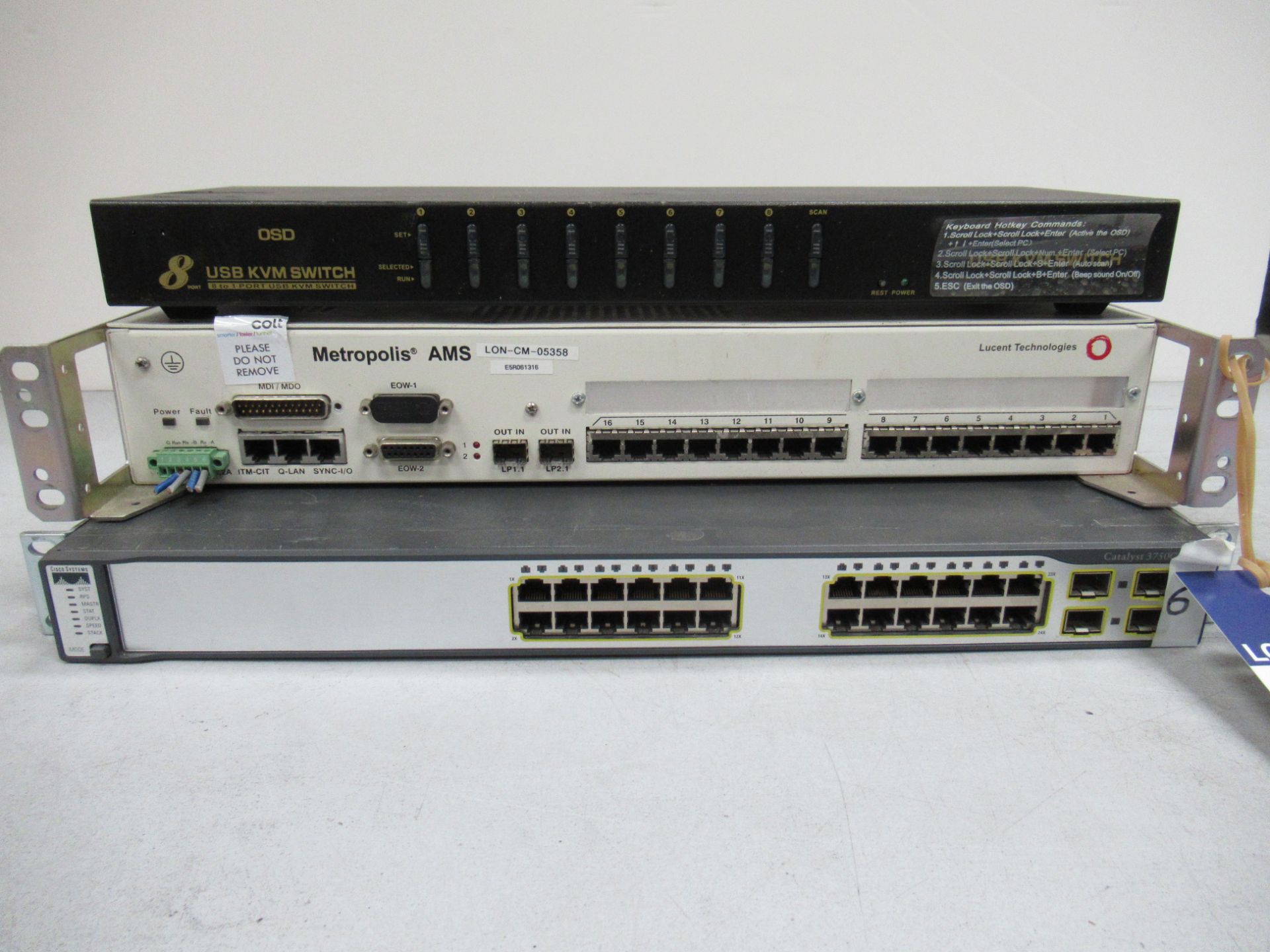 Cisco 3750G 24 Channel Switch Console, Lucent Technologies Metropolis AM 16 Channel Switch Module an - Image 2 of 3