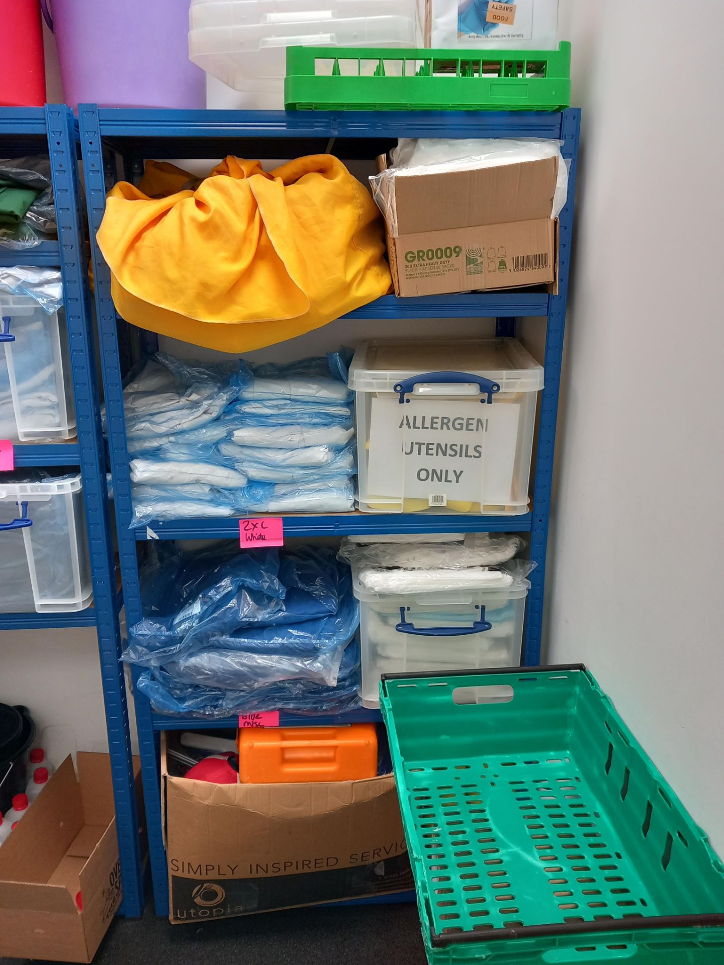 Contents to cleaning store room to include vacuum, aprons, hair nets, buckets, wipes, cloths etc. - Image 2 of 4