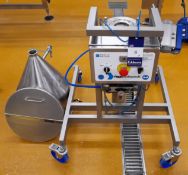 Riggs Autopak 1000 Stainless Steel Foot Operated Vertical Pneumatic depositor Serial number