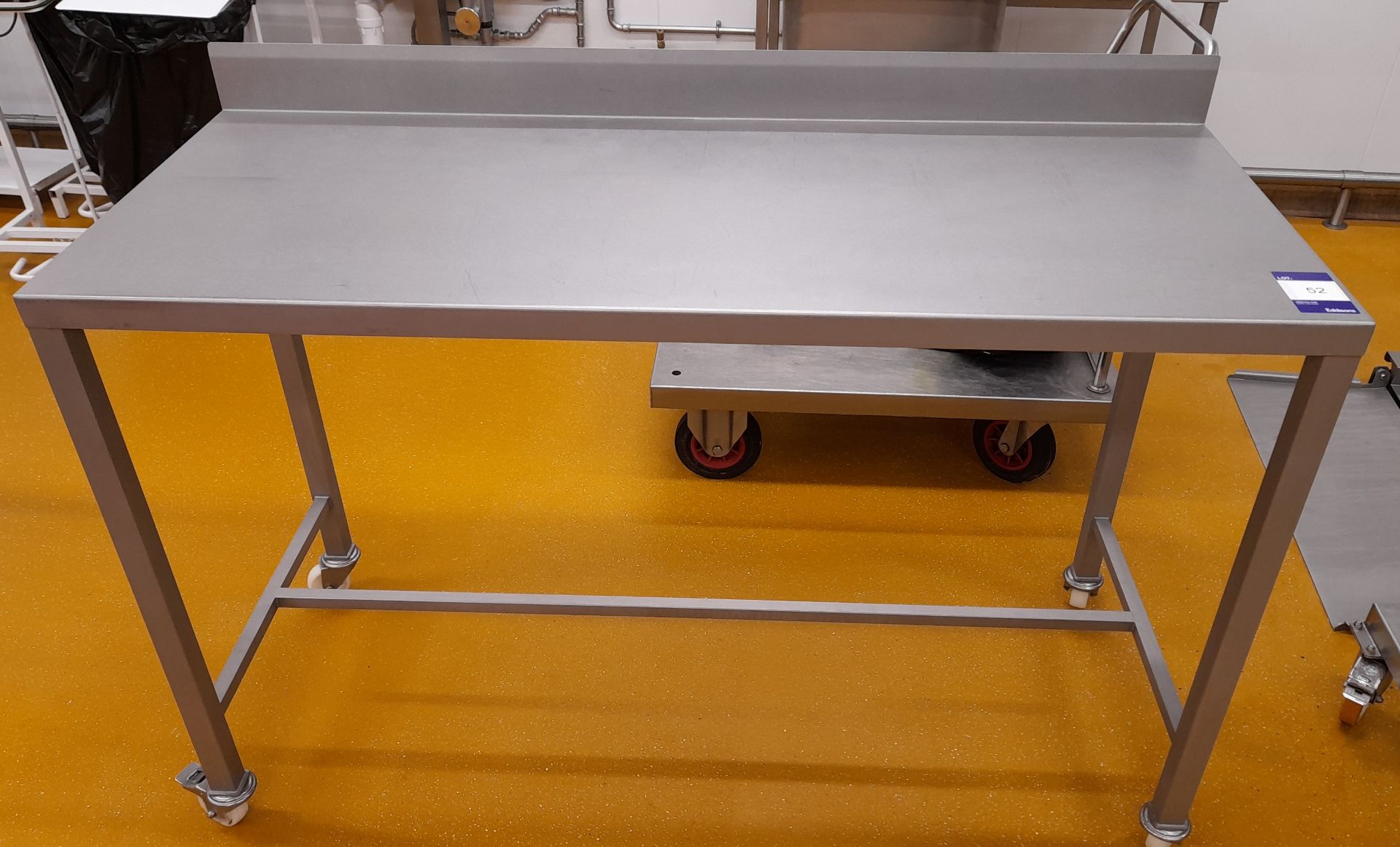Mobile Stainless Steel prep table (1500 x 620)