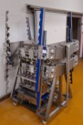 Packaging Automation Stainless Steel Mobile Tool Rack, Serial Number 00087 (2021) with Forming Tools