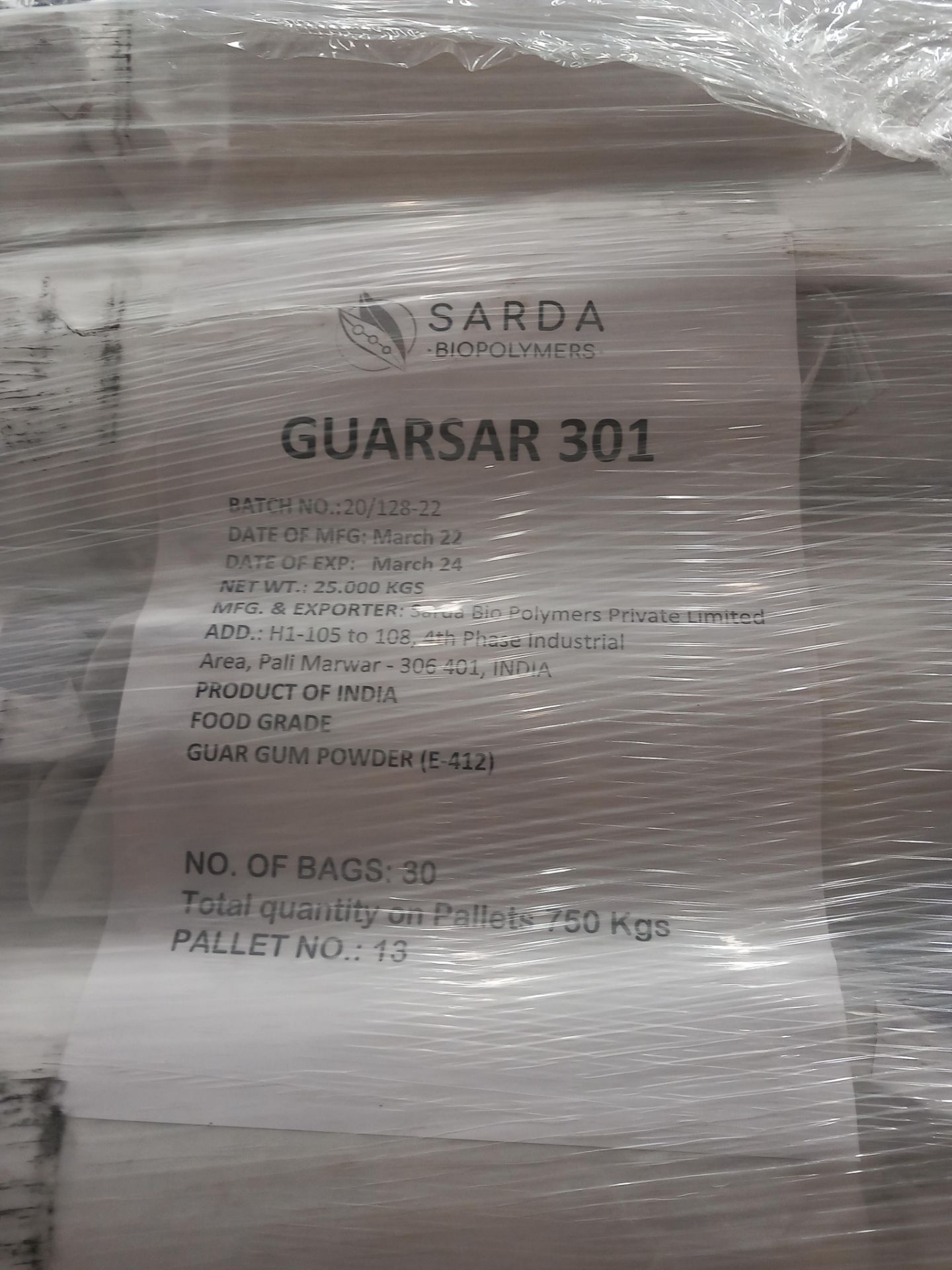 Large quantity ingredients to bay to include approx.. 800kg of Guar Gum Powder, Approx. 17 x 12. - Image 2 of 5