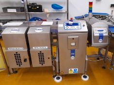 Loma Pass Through Metal Detector/Check Weigher System with IQ3 Metal Detector, AS Checkweigher &