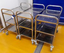 3 x Stainless Steel tray trolleys
