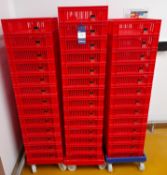 40 x Red Plastic Stacking Trays