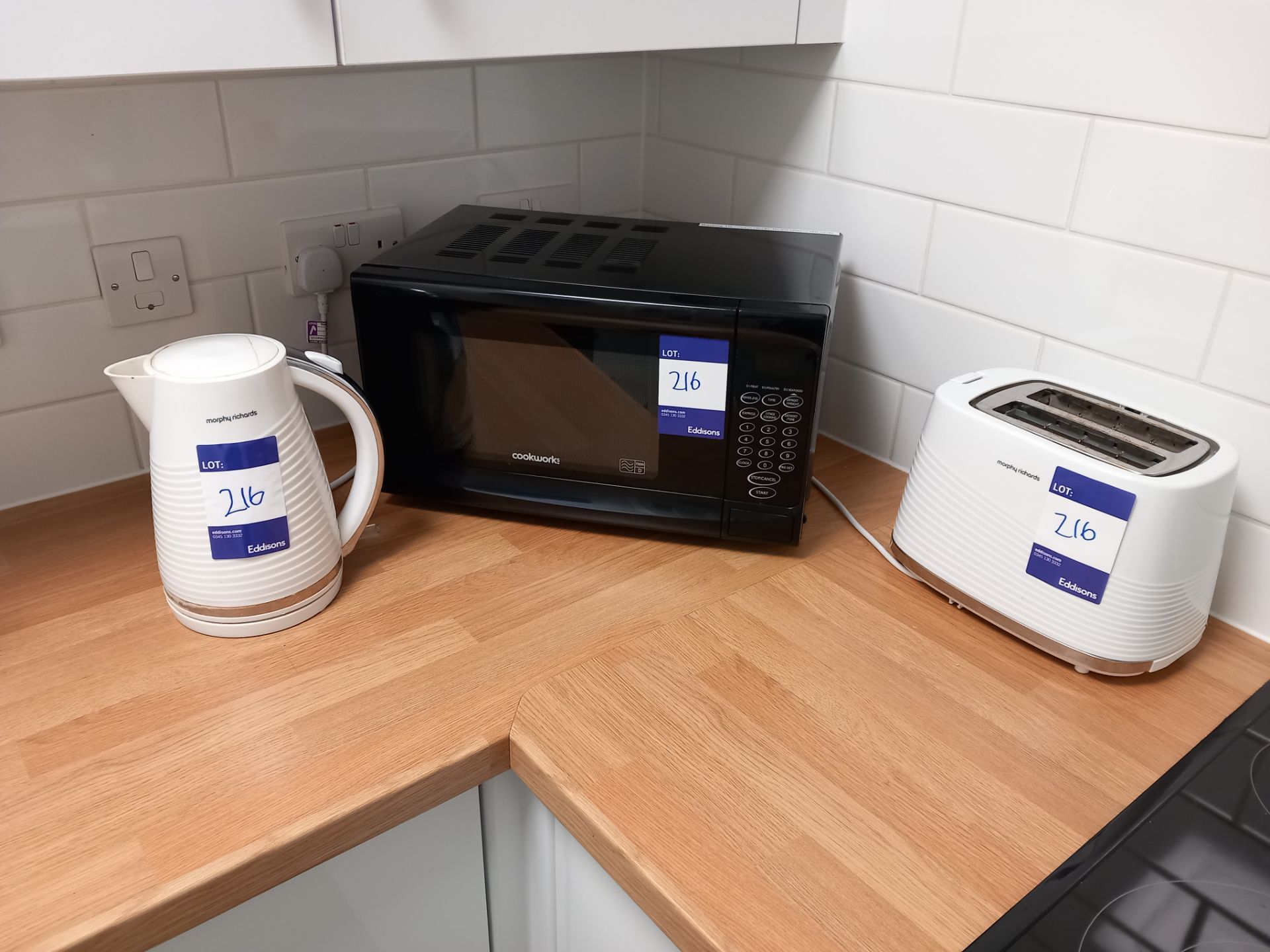 Santo Oko undercounter fridge, Cookworks microwave, Morphy Richards Toaster & Kettle - Image 2 of 2