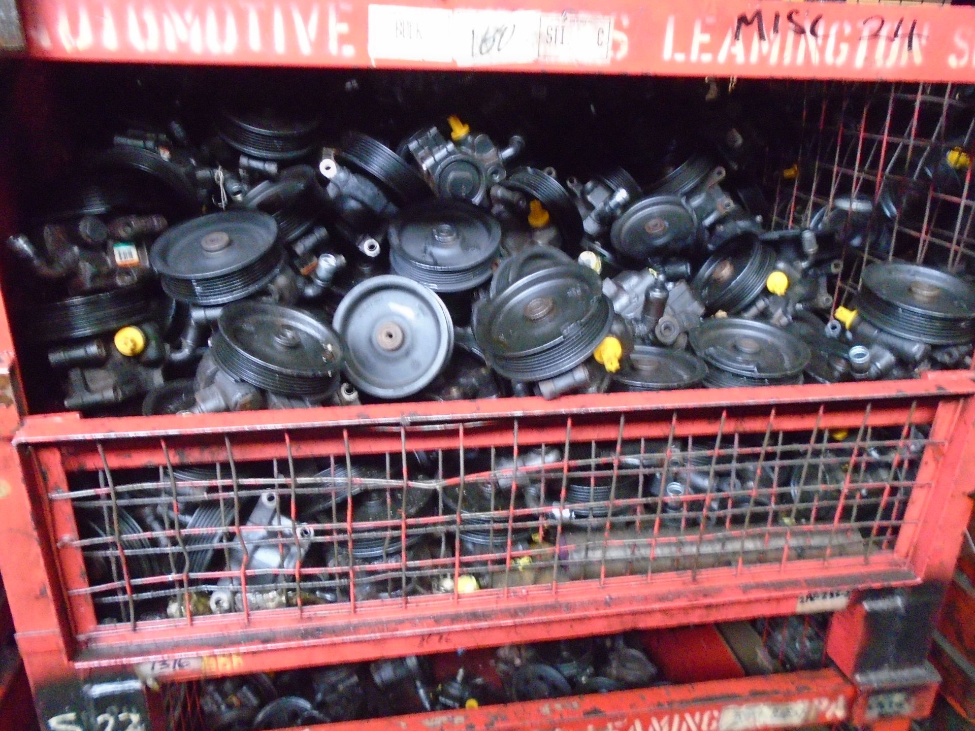 Large Quantity Various Power Steering Pumps (9 x Stillages) Stillages included - Image 2 of 3