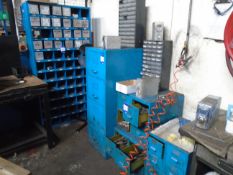 Multi Compartment Storage Unit, 3 x Multi Drawer Storage Unit & Contents to include Drills,