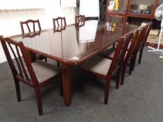 Cherry Effect Boardroom Table with Glass Topper 2440x1220 along with 8 Upholstered Chairs and