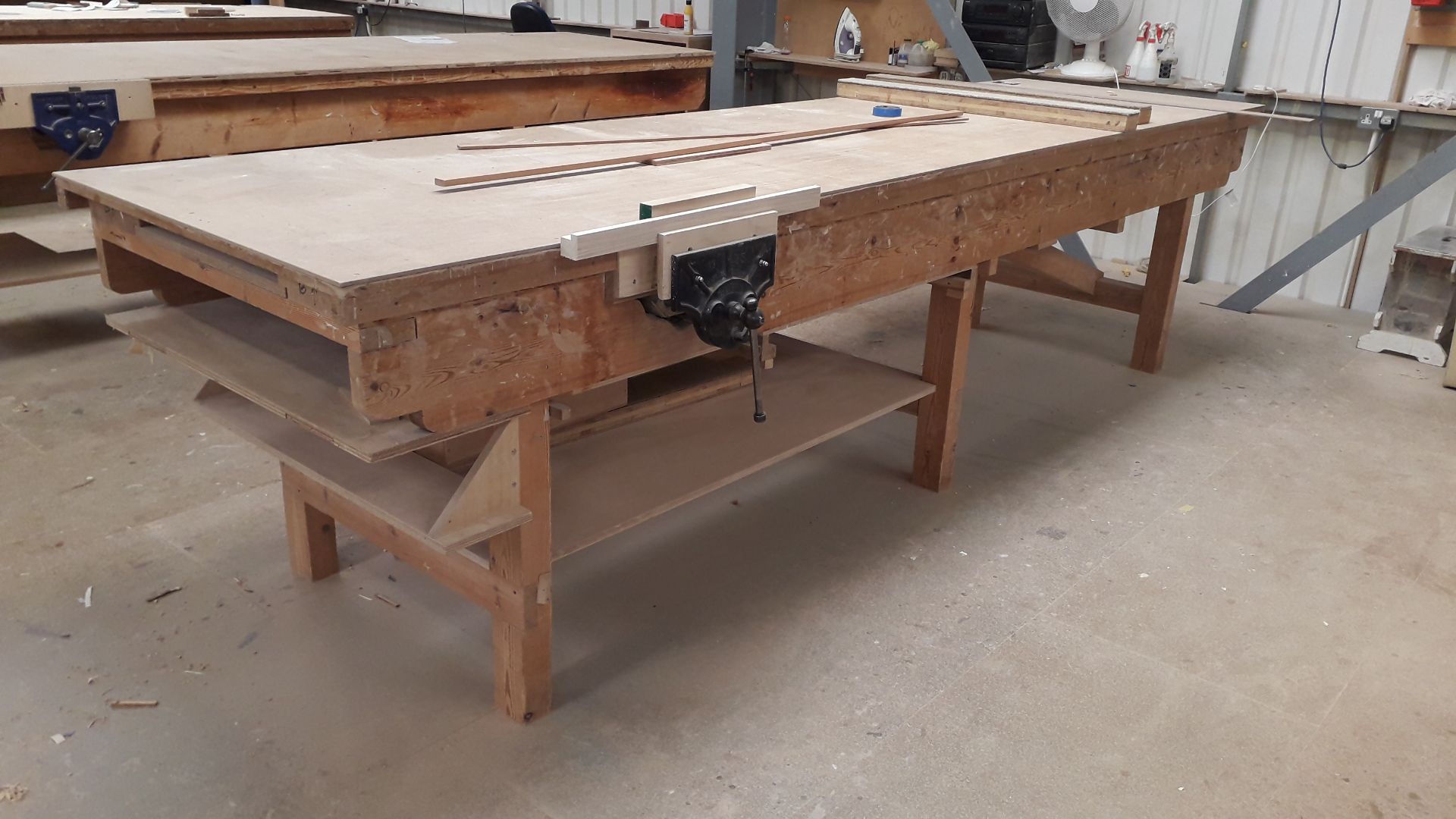 3x Timber Workbenches with Vice and Storage Under, Approx 4m x 1m - Located on 1st Floor. Contents - Image 2 of 7