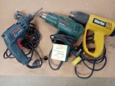 2 x Heat Guns and Bosch Drill, all 240v