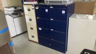 3x Steel upright 4 drawer filing cabinets