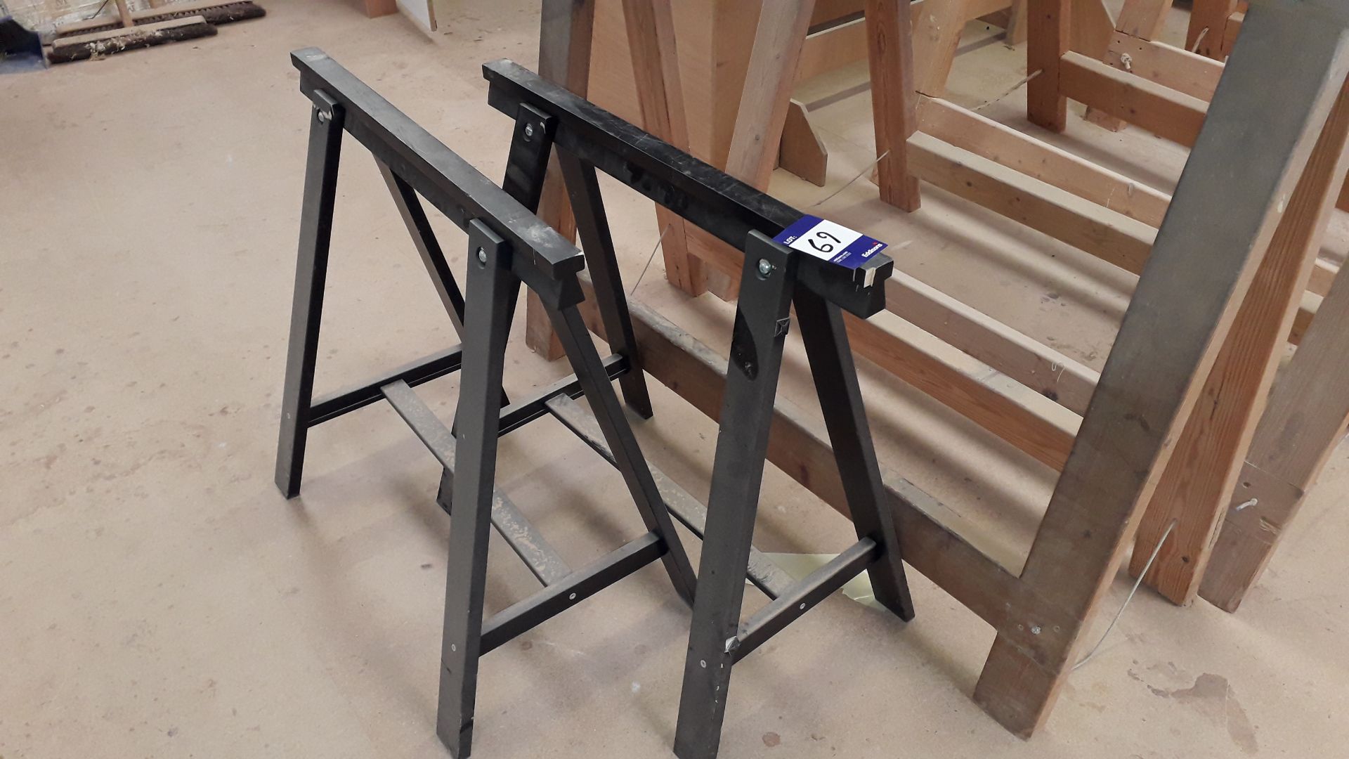 6 x Timber Trestles (Located on 1st Floor) - Image 3 of 3