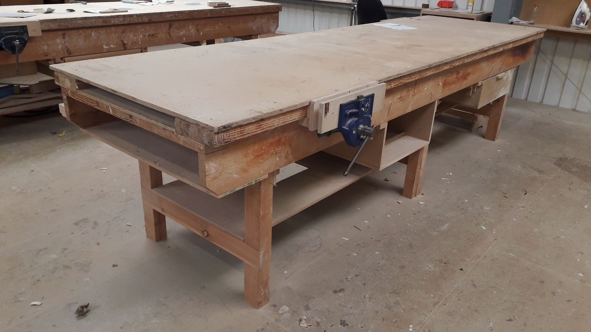 3x Timber Workbenches with Vice and Storage Under, Approx 4m x 1m - Located on 1st Floor. Contents - Image 4 of 7