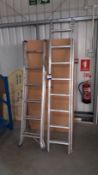 2x Extendable Twin Section Ladders