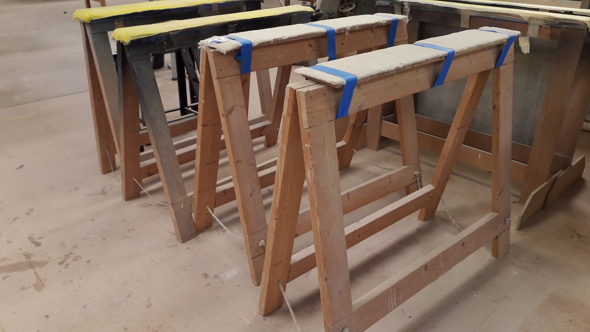 6 x Timber Trestles (Located on 1st Floor) - Image 2 of 3