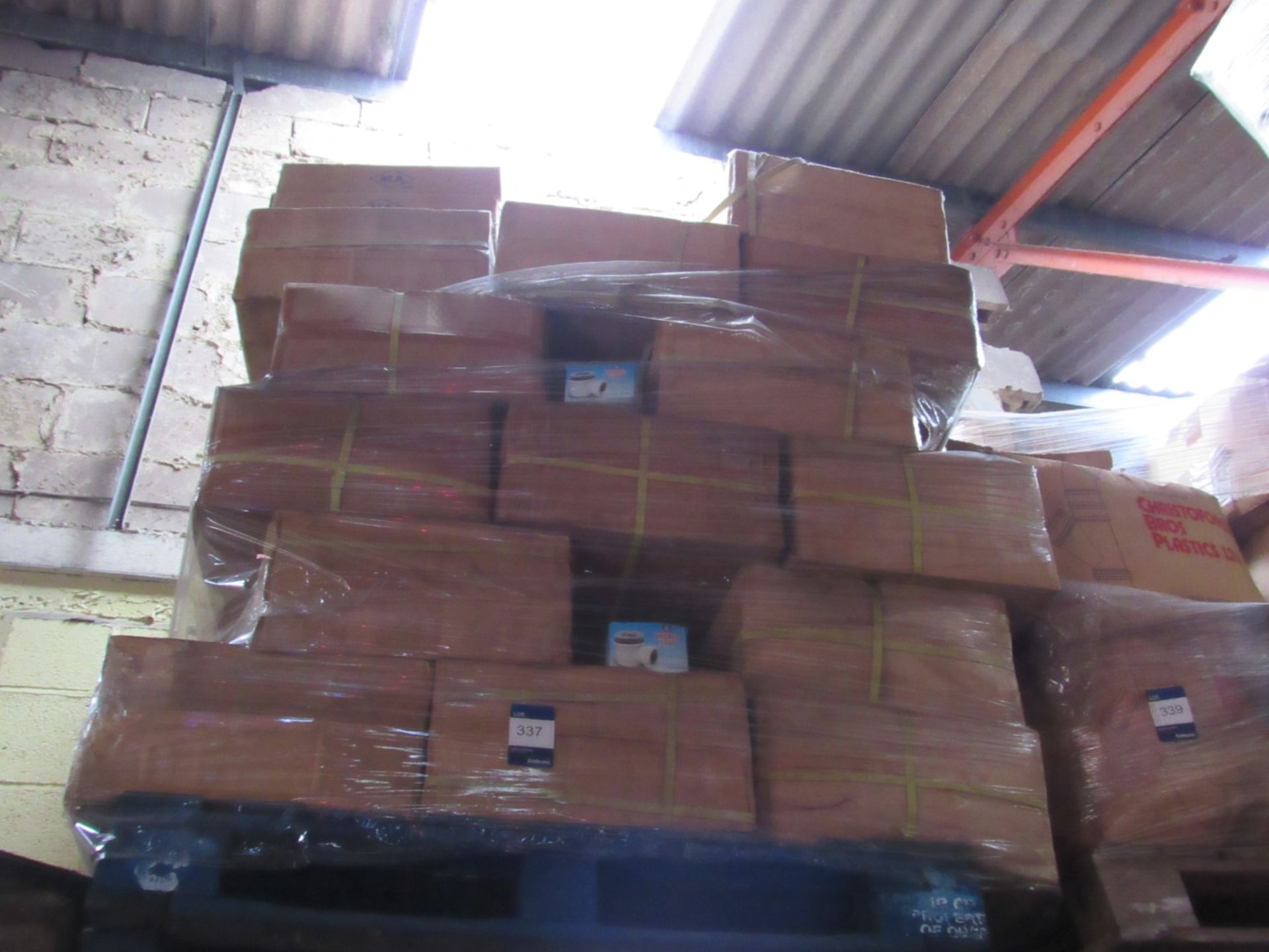 Large quantity shower wastes to pallet – Located K