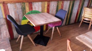 10x Plastic Dining Chairs on Wooden Supports