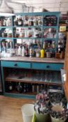 Antique Farm House Sideboard and Display Cabinets (Contents Excluded)