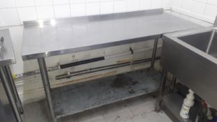 Voilamart Stainless Steel Prep Table with Galvanised Steel Shelf Under 1530x610 - Located on 1st