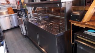 Stainless Steel Commercial Bain Marie with Gantry and Hot Cupboard 2,150(w)x800(d)x1450(h) (Contents