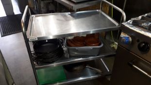 Vogue Stainless Steel 3 Tier Service Trolley (Contents Excluded)