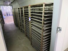 7x Baker's Racks (1000 x 800 x 1800mm) and a qty of Flat Trays