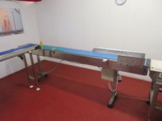 Stainless Steel Framed Belt Conveyor 3m x 250mm