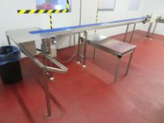 Stainless Steel Framed Belt Conveyor 6.2m x 175mm with Heated Bag Sealer