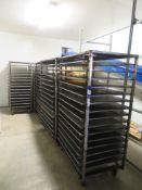 5x Baker's Racks (1000 x 800 x 1800mm) and a qty of Flat Trays