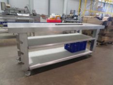 Mobile Stainless Steel Table with 2 Under Shelves (2320 x 695mm)