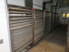 9x Baker's Racks 1000 x 800mm & a qty of fluted trays