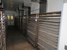 9x Baker's Racks 1000 x 800mm & a qty of fluted trays