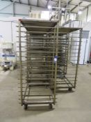 6x Baker's Racks 1000 x 800 x 1800mm & 40 aluminium trays