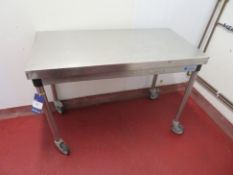 Bonnett Mobile Stainless Steel Prep Table 1200 x 600 x 880mm