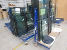 7 various mobile glass trollies with quantity of g