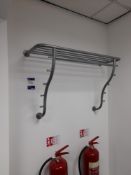 Wall mounted coat rack with shelf (Located in unit